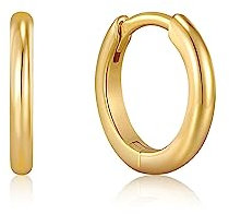 ANIA HAIE Damen Creolen EDIT EAR Ohrringe aus 925 Sterling Silber 14k vergoldet, Größe: 12 mm, inkl. Geschenkverpackung