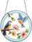 PLIGREAT Flower Kolibri Painted Panel Suncatchers Acryl Fenster Wand hängende Ornamente für Schlafzimmer Wohnzimmer Balkon Fenster Wanddekorationen Garten Anhänger Decor