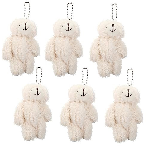 EXCEART 6 Stk Rouge Bär Anhänger Autospielzeug Für Kinder Kindergartengeschenk Schlüsselanhänger Mit Tieranhänger Niedliche Kleine Tiere Mini-plüschtier Baby Marionette Flanell Schüttgut