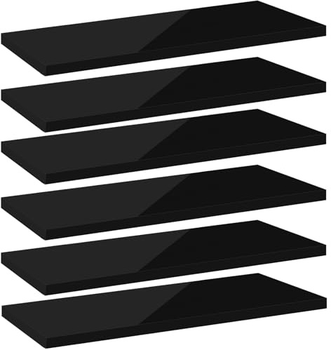 WOLTU Wandregal,Schweberegal Schwarz,30x22.9x3.8cm,MDF 6er | Schwebendes Regal Wandbrett im Wohnzimmer Schlafzimmer Badezimmer Küche, für Bücher Bilder Dekoration