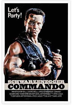 RIKCAT Filmposter Arnold Schwarzenegger Commando Poster Leinwand Poster Wandkunst Dekor Druck Bild Gemälde für Wohnzimmer Schlafzimmer Dekoration ungerahmt 20 x 30 cm