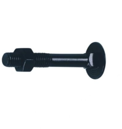 100 Boulons Tête Ronde Collet Carré (TRCC) 6 x 60 mm Zingués Noirs - D-Work