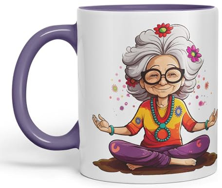 Vixar The Path to Inner Peace Begins with Four Words, Not My f… Problem Tasse en céramique colorée pour thé, café, infusion chaude, 330 ml (violet)
