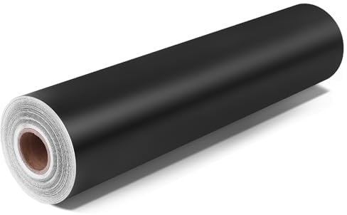 Prime Vinyl Vinylfolie Plotter, 30,5cm x 1677,5cm Permanentes Plotterfolie Vinyl, Matt Schwarz Selbstklebende Folie für Cricut, Silhouette, Dauerhaften Aufklebern, Schilder
