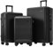 Weavelife 3er Kofferset, Handgepäckskoffer, Extra Großer 76cm-Großer 66cm-Mittel 56cm, Trolley Rollkoffer, Reisekoffer, 4 Rollen, Hartschale ABS-Material, TSA-Schloss, Schwarz