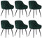 CLIPOP Esszimmerstühle 6er Set Samt Armlehnenstühle Gepolstert Polsterstuhl Küchenstuhl Wohnzimmerstuhl Freizeitstuhl mit Armlehne und Metallbeinen (6, Grün)