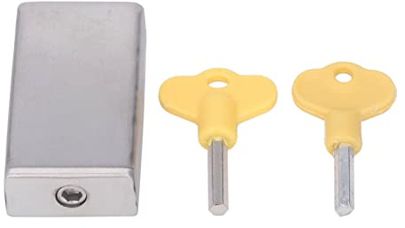 Window Security Lock, Stainless SteelRubber Nonslip Glass Sliding Lock with 2 Keys, for Ventilation and AntiTheft