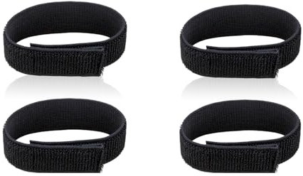 Weenwill Sangle Elastique avec des Bandes Anti-dérapantes,4 pièces de Clips de Vélo Hautement Elastiques Sangle de Vélo Cheville pour Pantalon de Cyclisme,Bottes,Randonnée,Camping,Pêche