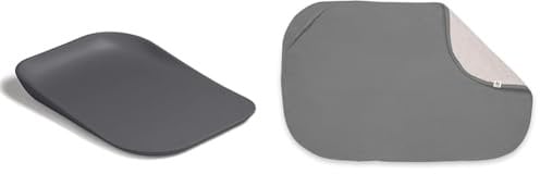 hauck Change N Clean Wickelauflage inkl. Topper, Dark Grey - Keil Wickeltischunterlage 50 x70 cm, Wickelmatte Schadstofffrei, Abwaschbar, Hygienisch, Wickelmulde bis 25 kg, Pflegeleicht, Anthrazit