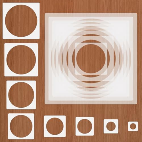 16 Stück Kreisschablone zum Malen, Wiederverwendbare Kreisschablonen, 8 Größen Weiß Kreisschablonen, für Malen, Basteln, Wänden, Holz, Papier, Kunst, Heimdekoration