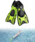Hikeen Verstellbare Schnorchelflossen für Erwachsene & Jugendliche: Kurze Schwimmflossen & Tauchflossen mit Offener Ferse, Unisex Schnorchelausrüstung inkl. Netzbeutel (32-36cm)