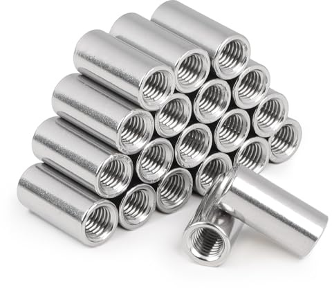 LALAGO 20 Stück Langmutter Rund M12 × 30 Gewindemuffe Edelstahl V2A