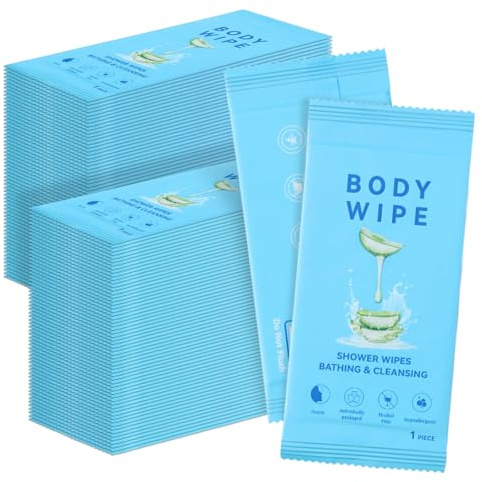 365 Single Pack Wet Wipes for Adults Individually Wrapped(20.3cm x 23.6cm),Full Body Wipes for Face & Hands Gently,Portable Personal Cleansing No Shower for Gym,Travel,Hiking,Camping & Backpacking