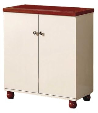 HLDJYLZS Schuhschrank, Mit Verstellbaren Regalen, Farmhouse Schuh Aufbewahrung, Holzwerkstoff, Flur Diele Wohnzimmer Schlafzimmer(Teak Color,21.6 * 12.9 * 19.6in)