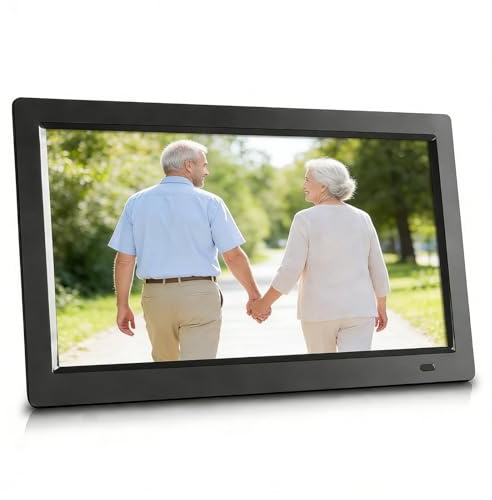 Digital Calendar Photo Frame - Remote Included, Digital Picture Frame No Wifi Needed, USB/SD Slots, Plays Video/Music/Photo/E-book, Clock, Motion Sensor, Auto On/Off, Power-Off Memory(Black,32in)