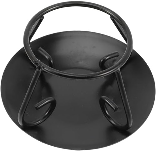 CHICAMPERA Cast Iron Vintage Tripod Pot Rack Stand High Temperature Resistance Safe Support Black Desktop Heating Accessory Cauldron Accessory