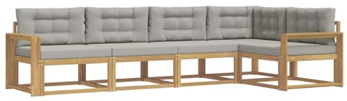 vidaXL Outdoor-Sofagarnitur 4 pcs Weiß und Hellgrau Polyester, Moderne Terrasse, langlebige Outdoor-Möbel, wetterfeste Lounge, gemütliches Sofa, vielseitige Pool-Couch