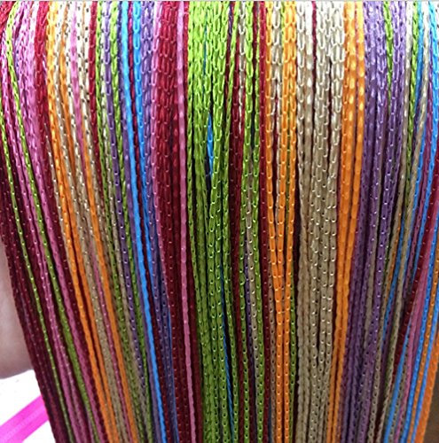 Yiyida, mehrfarbiger Fadenvorhang, bereit zum Aufhängen, Raumteiler, 100 x 200 cm, ein Paar Color 9