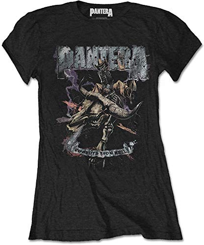 Rockoff Trade Women's Pantera Vintage Rider T-Shirt, Black, 12