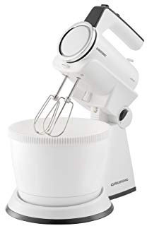 Grundig HM 6860 Handmixer mit 4l Rührschüssel, 4 Stufen, 425 W, Weiß/Schwarz