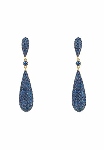 COCO LONG DROP OHRRINGE SAPHIRBLAU CZ