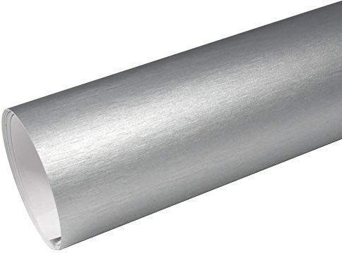 Rapid Teck® 8,55€/m² AutoFolie Serie z560 Chrom 3D Brushed Silver 1m x 1,52m Alu gebürstet selbstklebende Premium Car Wrapping Folie mit Luftkanal