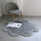 QINGLOU Faux Lammfell Schaffell Teppich (90 x 90 cm) Wohnzimmer Schlafzimmer Kinderzimmer/Als Faux Bett-Vorleger oder Matte für Stuhl Sofa (Grau, 90 x 90cm)