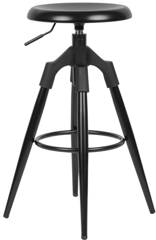 Wohnling Barhocker Schwarz Metall 72-80 cm, Design Barstuhl 100 kg Maximalbelastbarkeit, Tresenhocker Industrial, Tresenstuhl ohne Lehne