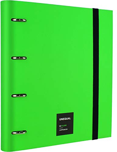 Häftmapp 88106025 mapp A4 fodrade Uni Neongröna ringar 35 mm inklusive 100 ark 4 avskiljningsblad