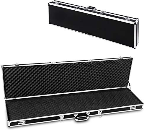 DREAMADE Waffenkoffer Gewehrkoffer für Langwaffen, Jagdkoffer Munitionskoffer verschließbar, Pistolenkoffer Langwaffe Koffer aus Aluminium, Flintenkoffer 134x35x12cm