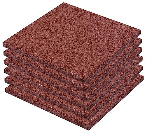 vidaXL 6X Piastrelle Anticaduta in Gomma Rosso Pavimento Tappeto Parco Giochi