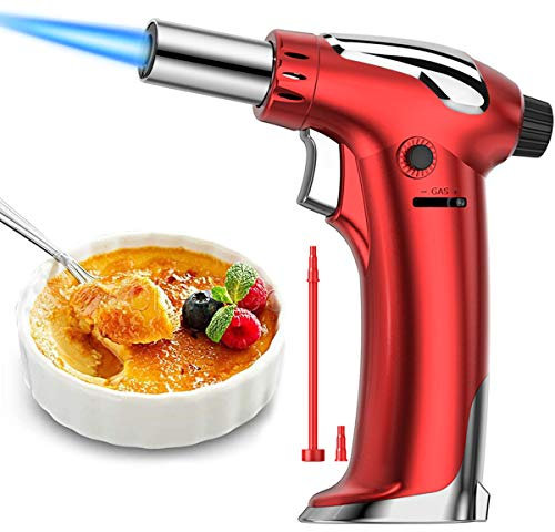 XIMU Blow Torch, Kitchen Cooking Torch Lighter Refillable, Adjustable Flame Blow Torch, Portable Cooking Blowtorch for BBQ Desserts Baking (Butane Gas Not Included)