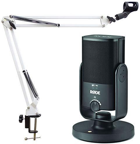 Rode NT-USB MINI USB-Studio-Kondensatormikrofon + keepdrum NB35WH Weiss Gelenkarm