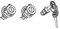 203134r1 - kit de rechange de 3 serrures pour coffre et valises latérales sp standard lock