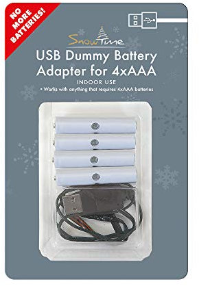 Snowtime 4x AAA Battery Eliminator USB Power Converter