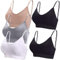 BQTQ 5 Stücke Bralette Damen V Hals Cami BH Schlafen Bralettes für Frauen(Weiß, Schwarz, Beige, Grau) XL