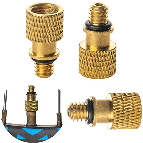 Adapter für Schrader auf Dunlop Ventil, 3 Stück, AV auf DV-Ventil, MTB Ventilteil Aufsatz, Motorradventil Adapterstück, KFZ Schraderventil Ventiladapter auf Normalventil, Car Valve Adapter Set