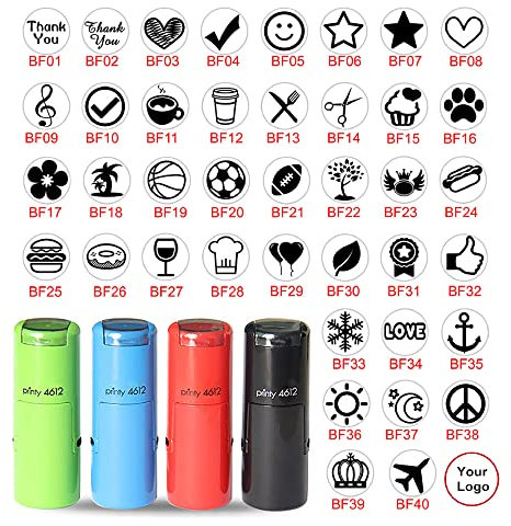 iStampStore Custom Self-Inking Loyalty Card Stamp - Small Logo, Mini, Coffee Card, and Loyalty Stamps