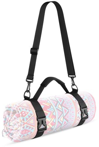Cosmos Tragbare Yogamatte, Gurt, Matte, Picknickdecke, Gurt mit verstellbarem Schultergurt und Griff, für Festivals, Picknicks, Camping, Motorrad, Tagesdecke, Pilates