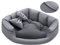 Salla Bett für Hunde & Katzen, Eckbett, Waschbares Hundebett, Kuschelbett für Haustiere, Flauschig & Kuschlig, Kuschelkörbchen mit Kissen, Katzenbett mit Kissen in Schleifenform, Grau, 70x70 cm
