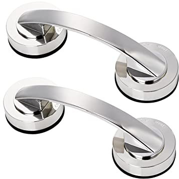 2 Piezas Manijas De Puertas Y Ventanas De Vidrio Sin Perforar Mango De Ventosa De Vacío Tiradores para Puertas Correderas Plástico Manetas del Gabinete por Mueble Nevera (Blanco, Dorado, Plateado)