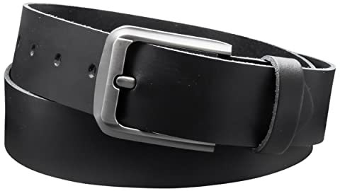 Vascavi Ledergürtel, 4 cm breit, Echtes Leder, Unisex Gürtel für Damen und Herren, MADE IN GERMANY, AM55-SL-Schwarz-105