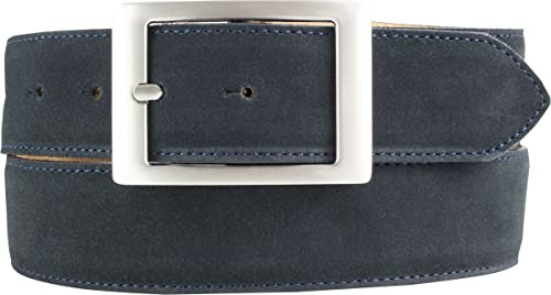 BELTINGER Herren-Gürtel aus Veloursleder mit Doppel-Schnalle 4 cm | Velour-Ledergürtel für Herren 40mm | Wildleder-Gürtel 4cm
