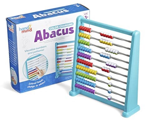 Learning Resources Kinder-Rechenrahmen aus Kunststoff mit Farbwechselfunktion, Mathe-Zählperlen für Kinder, Abakus, Zählspielzeug, (1er-Set), ab 3 Jahren