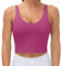 THE GYM PEOPLE Damen Sport-BH Longline drahtlos gepolstert mit mittlerer Unterstützung, Fuchsia, M