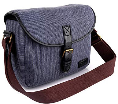 Andoer Bolsa para cámara SLR/DSLR Bolsa para gadgets Elegante bolsa de transporte de hombro retro Accesorios de fotografía Funda de engranajes Material de lino, Verde