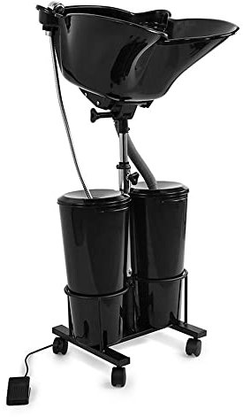 Lavatesta Mobile Portatile,Lavabo per Capelli Regolabile in Altezza,Lavabo Shampoo con Pompa Elettrica,Parrucchiere Lavabo per Capelli con 2 Secchi e Tubi di Scarico