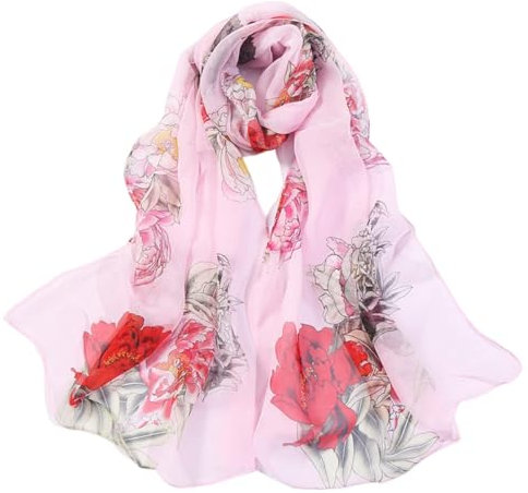 FAIRYGATE Halstücher für Damen Schal Bunt Damen Schal Pink Seidenschal Stola Halstuch Tuch aus Chiffon für Frühling Sommer Ganzjährig A5107