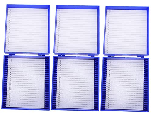 VILLFUL 3Pcs Microscope Slide Storage Box Laboratory Supply for Slide Organization Compartment Microscope Slide Holder