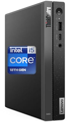 Lenovo ThinkCentre 50q Gen 4 Business Mini Desktop, 13ª generación Intel Core i5-13420H, 16GB RAM, 512GB PCIe SSD, puerto de visualización, HDMI, RJ-45, Wi-Fi 6, Windows 11 Pro, negro